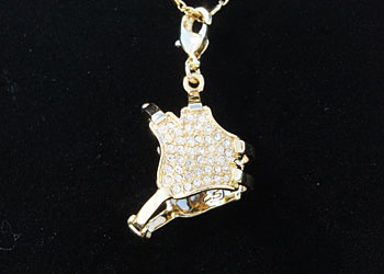 Wrestling Necklace in gold with swarovski crystals great jewelry